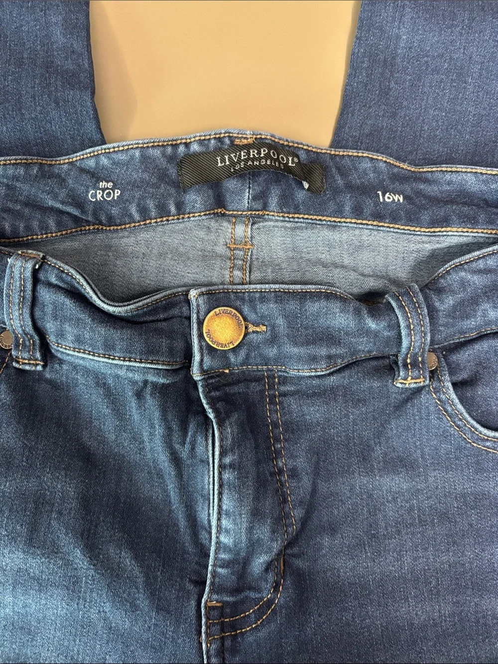 Liverpool Charlie Crop Wide Rolled Cuff Jean - Picture 6 of 6